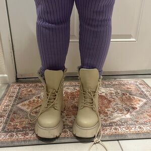 Sam Edelman Circus Cream Combat Boots